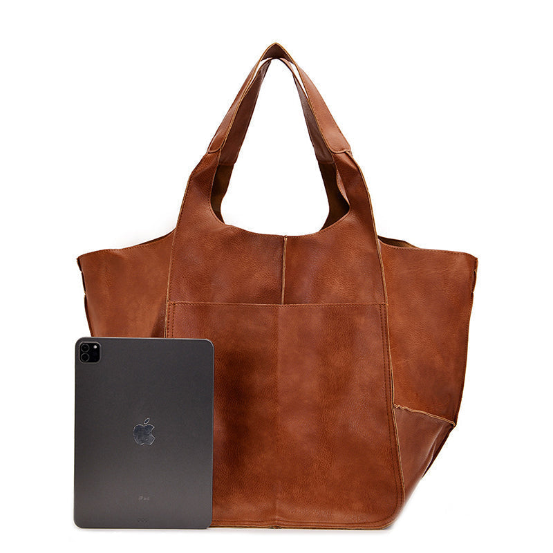 Modna torba skórzana damska – duża vintage shopper na co dzień - Image 10