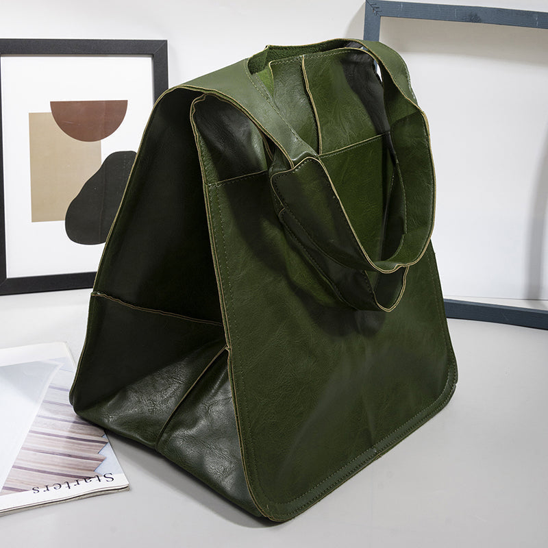 Modna torba skórzana damska – duża vintage shopper na co dzień - Image 4