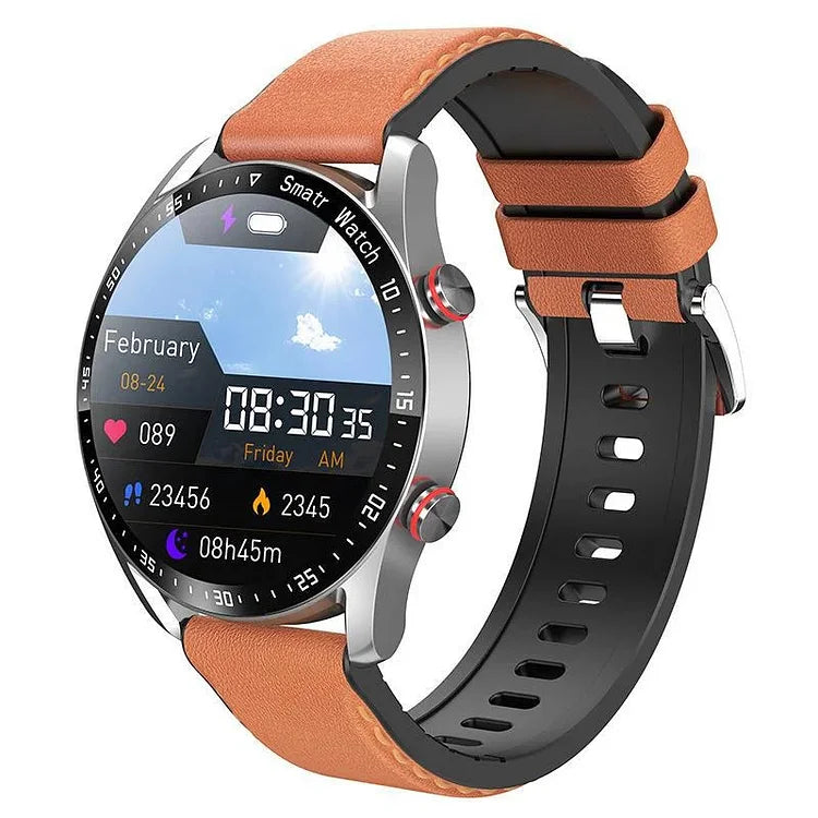 Orange Leather Strap