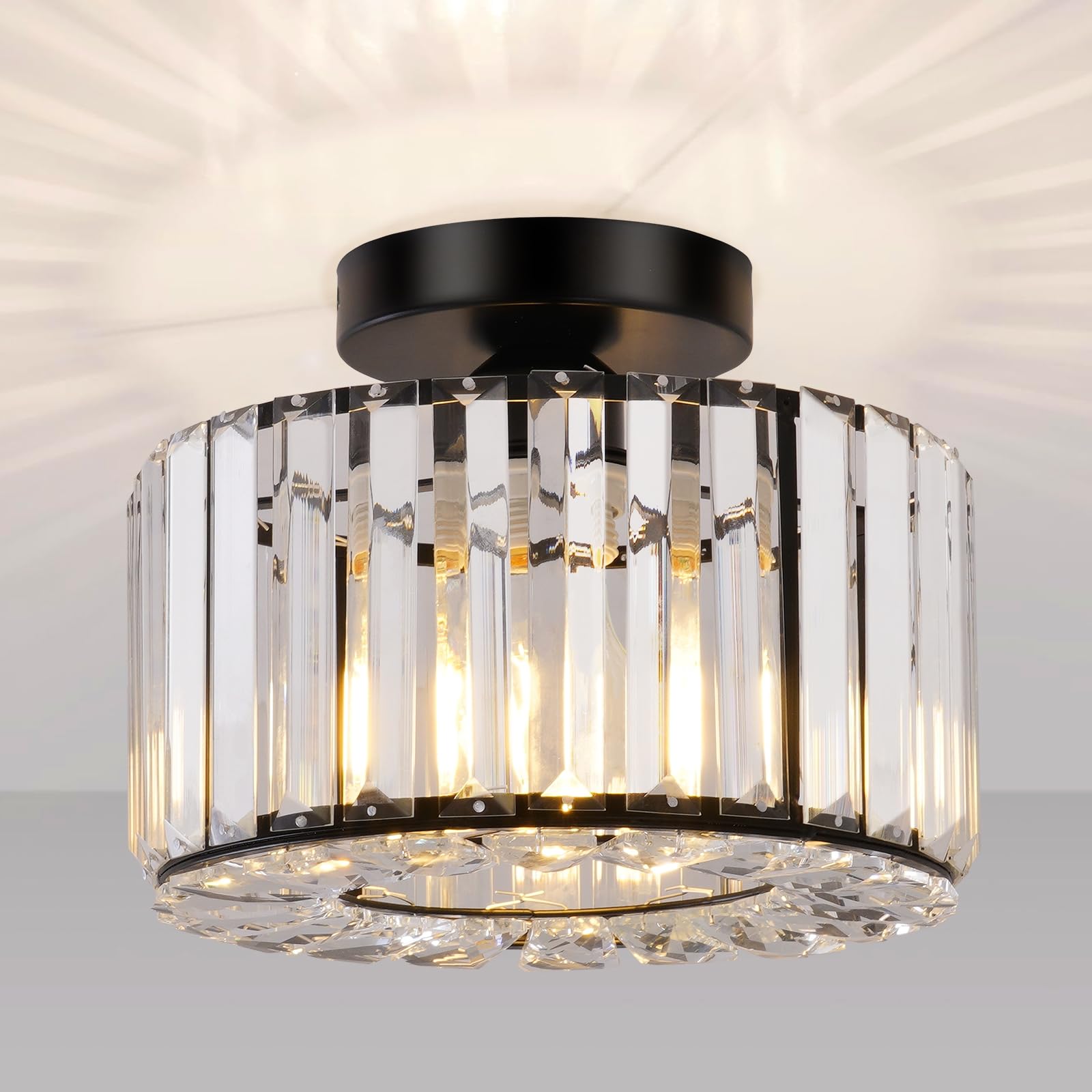 Nowoczesna kryształowa lampa sufitowa bęben – ozdobne oświetlenie LED do salonu - Image 2