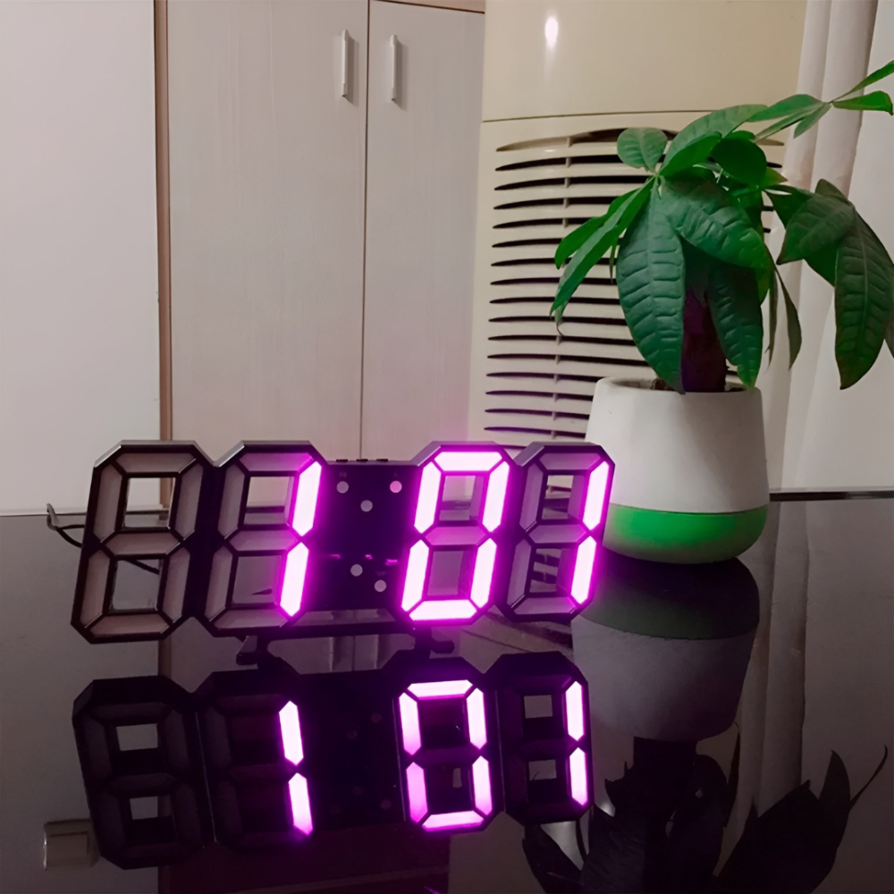 Jasny nowoczesny cyfrowy zegar LED ścienny - Image 2
