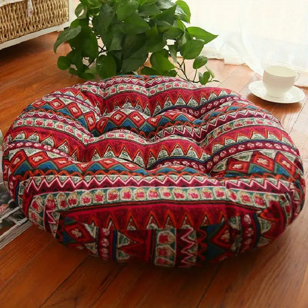 Przytulna okrągła poduszka Boho – uniwersalne siedzenie do medytacji i jogi - Image 5
