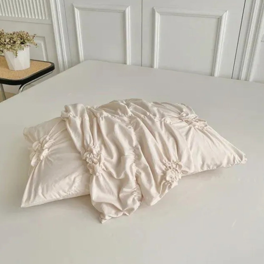 Elegancki Kwiatowy Zestaw Pościeli z Falbaną - Image 6