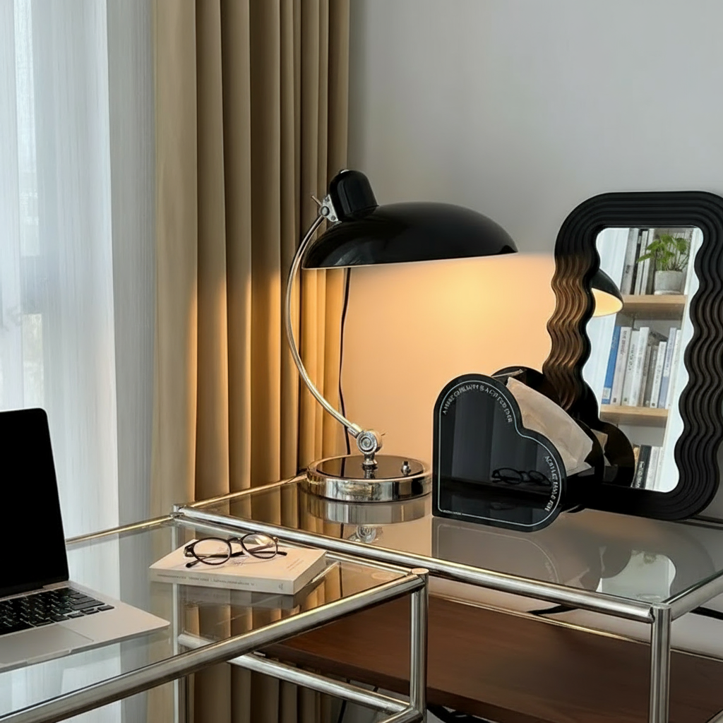 Skandynawska żelazna lampa stołowa z nastrojowym oświetleniem - Image 5