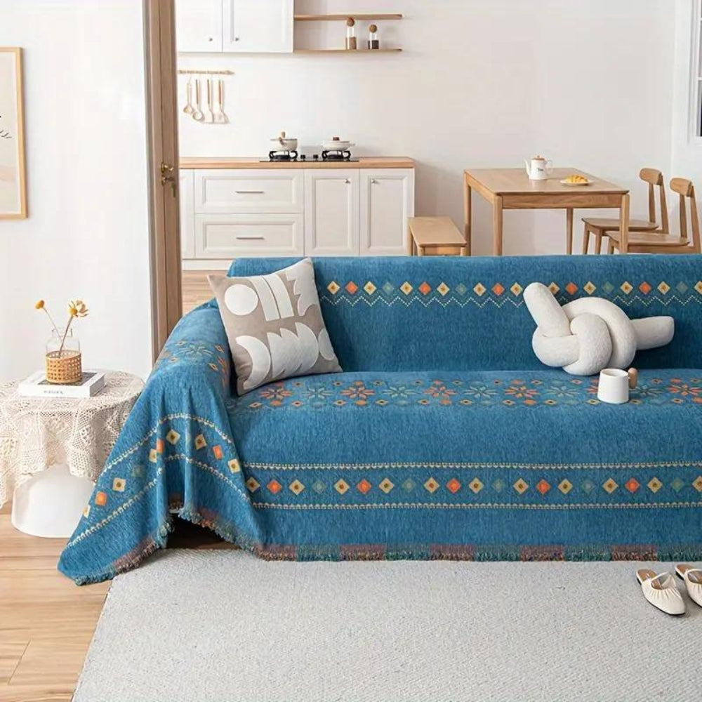 Stylowa sofa z frędzlami w stylu bohemy do wnętrz domowych - Image 2