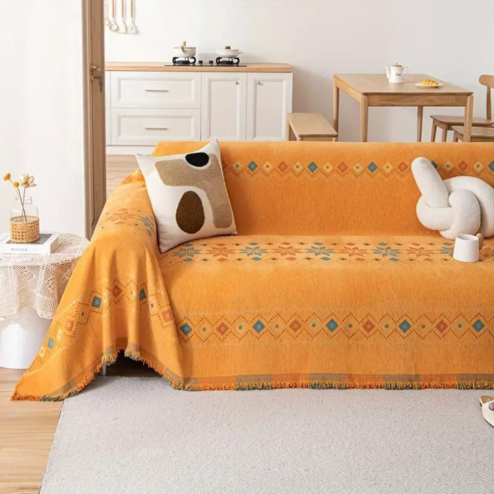 Stylowa sofa z frędzlami w stylu bohemy do wnętrz domowych - Image 3