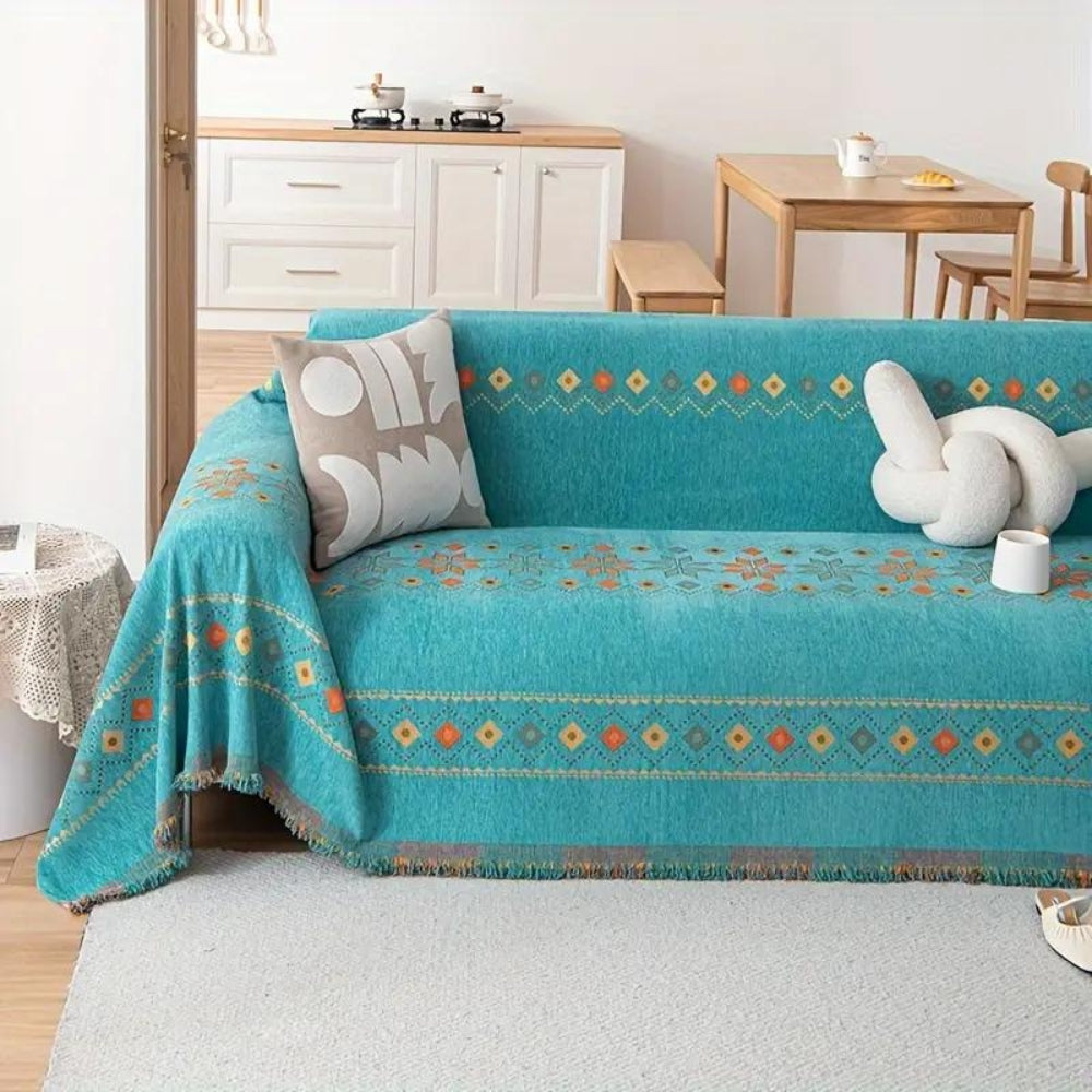 Stylowa sofa z frędzlami w stylu bohemy do wnętrz domowych - Image 4