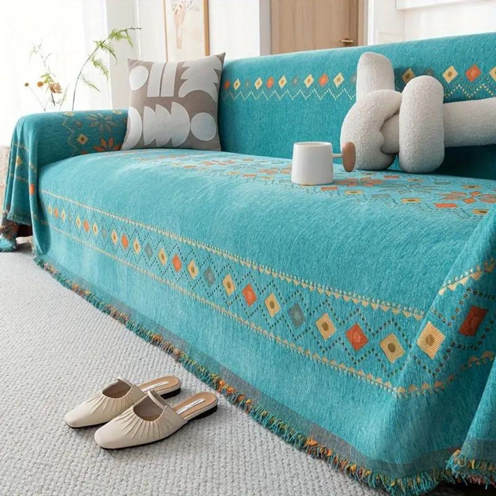 Stylowa sofa z frędzlami w stylu bohemy do wnętrz domowych - Image 6