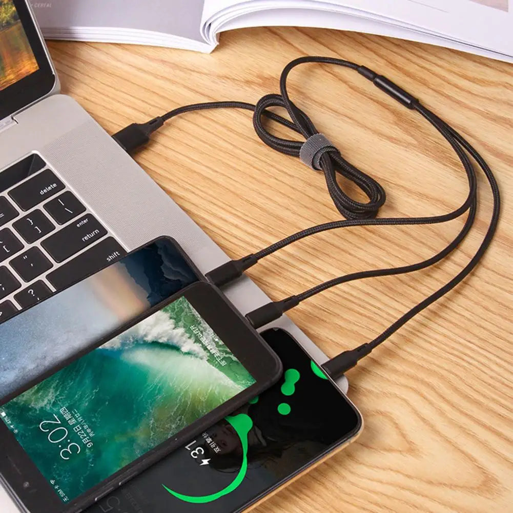 Wydajny Kabel Ładowania 3 w 1 Wielourządzeniowy - Image 2