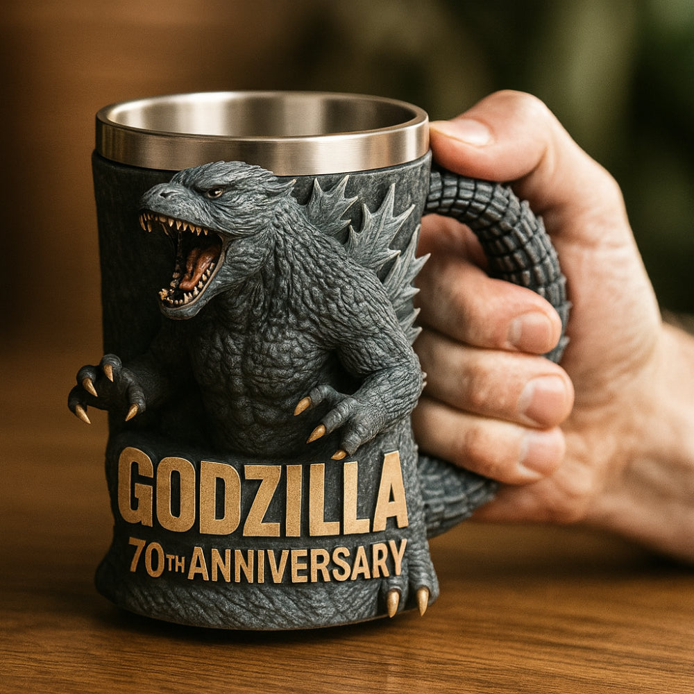 Rzeźbiony ceramiczny kubek 3D potwór