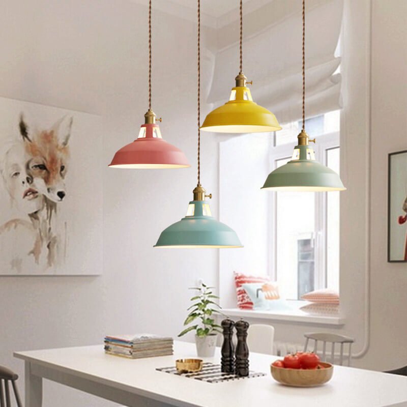 Lampa wisząca industrialna z metalowym kloszem, oprawa E26, regulowana wysokość – styl retro - Image 5