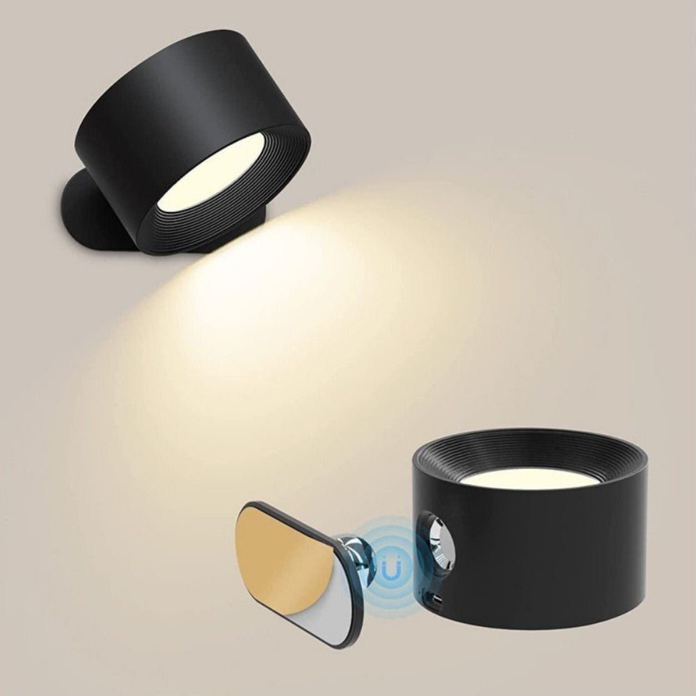 Bezprzewodowa lampa ścienna LED z obrotem 360° i regulacją jasności – oświetlenie wnętrz - Image 3