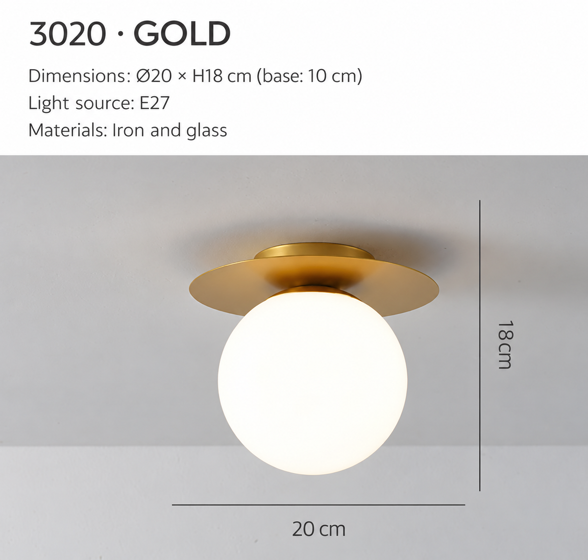 Lampa sufitowa LED o ponadczasowym kulistym designie