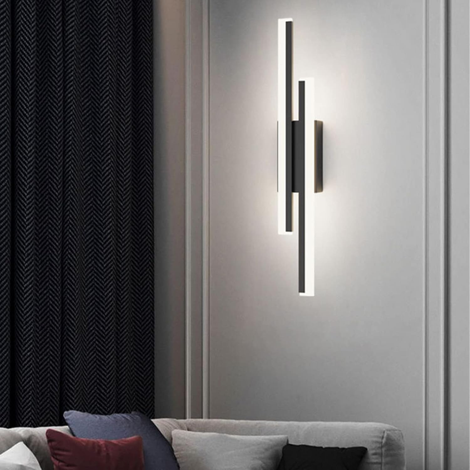 Kinkiet LED nowoczesny minimalistyczny – lampa ścienna do salonu i sypialni, liniowy design - Image 2