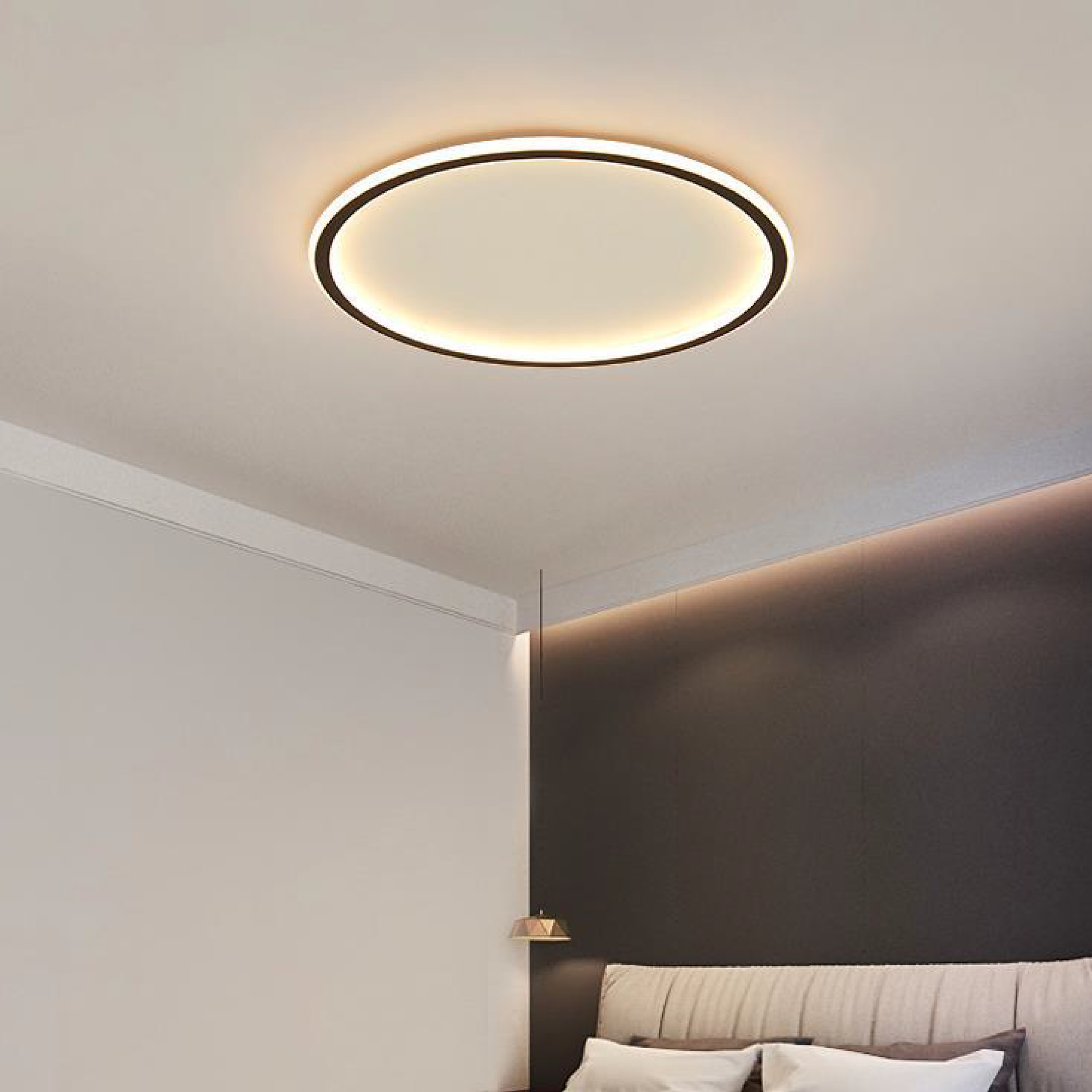 Nowoczesna lampa sufitowa LED ściemnialna – minimalistyczny plafon okrągły do wnętrz - Image 4
