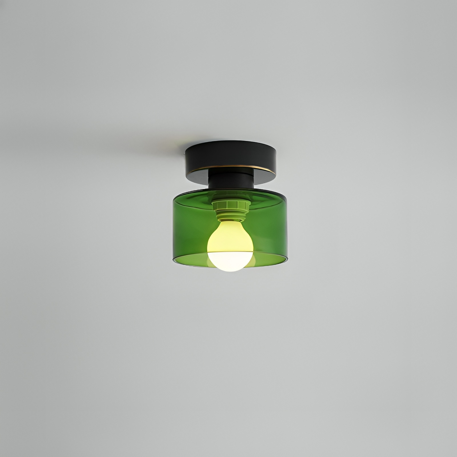 Nowoczesna minimalistyczna lampa sufitowa półplafonowa – oświetlenie wewnętrzne, czarna/złota - Image 5