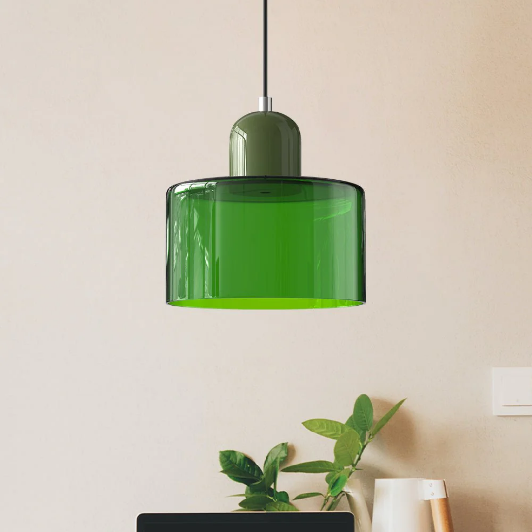 Nowoczesna kolorowa lampa wisząca ze szkła – retro oświetlenie sufitowe do wnętrz - Image 11