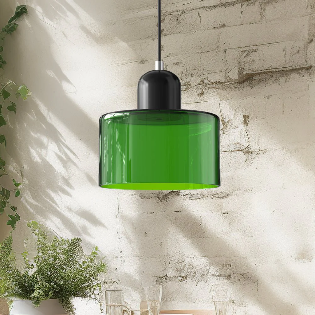 Nowoczesna kolorowa lampa wisząca ze szkła – retro oświetlenie sufitowe do wnętrz - Image 12