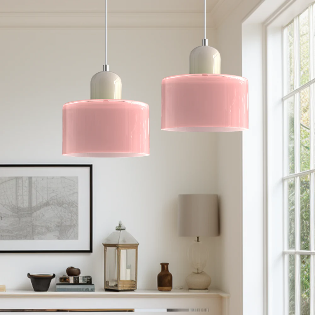 Nowoczesna kolorowa lampa wisząca ze szkła – retro oświetlenie sufitowe do wnętrz - Image 13