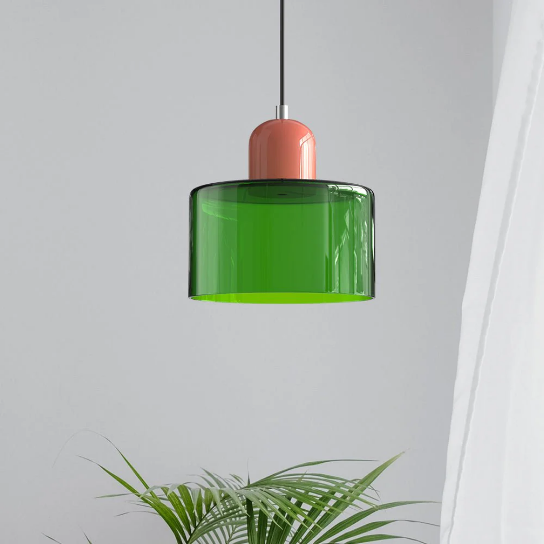 Nowoczesna kolorowa lampa wisząca ze szkła – retro oświetlenie sufitowe do wnętrz - Image 16