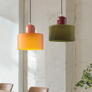 Nowoczesna kolorowa lampa wisząca ze szkła – retro oświetlenie sufitowe do wnętrz