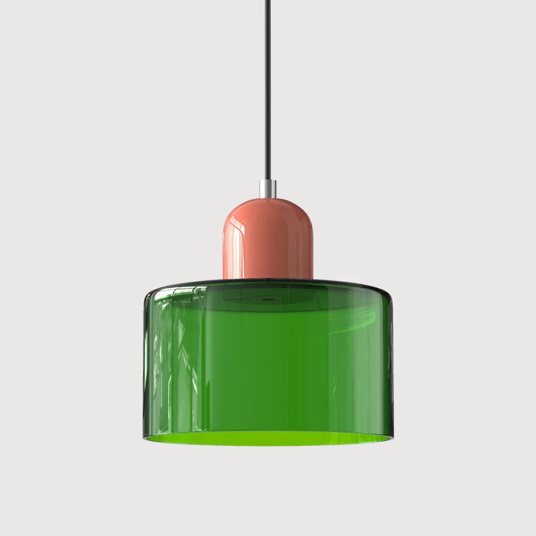Nowoczesna kolorowa lampa wisząca ze szkła – retro oświetlenie sufitowe do wnętrz - Image 36