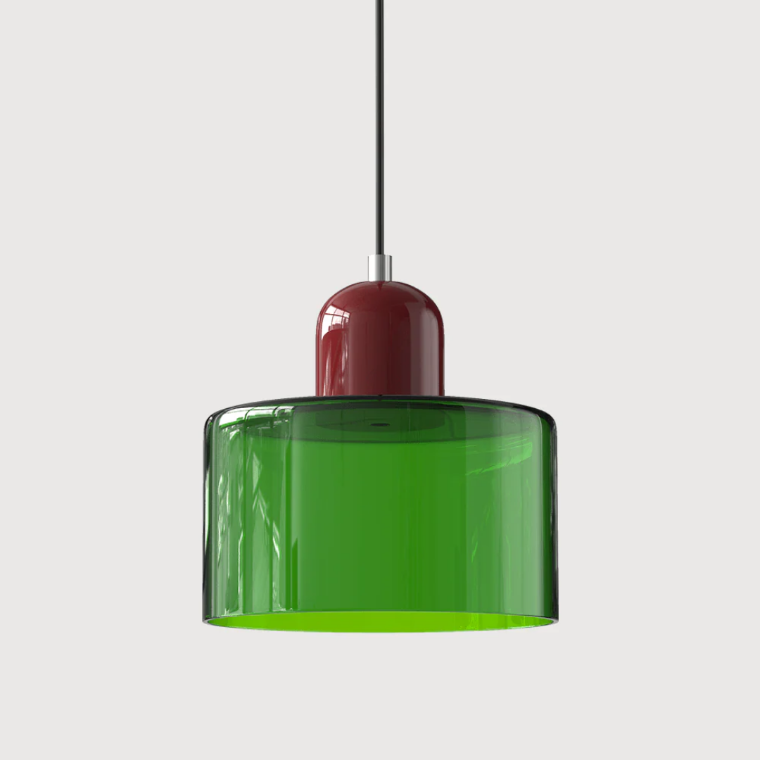 Nowoczesna kolorowa lampa wisząca ze szkła – retro oświetlenie sufitowe do wnętrz - Image 37