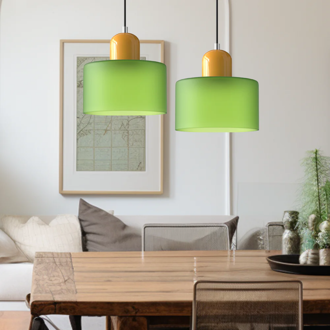 Nowoczesna kolorowa lampa wisząca ze szkła – retro oświetlenie sufitowe do wnętrz - Image 3