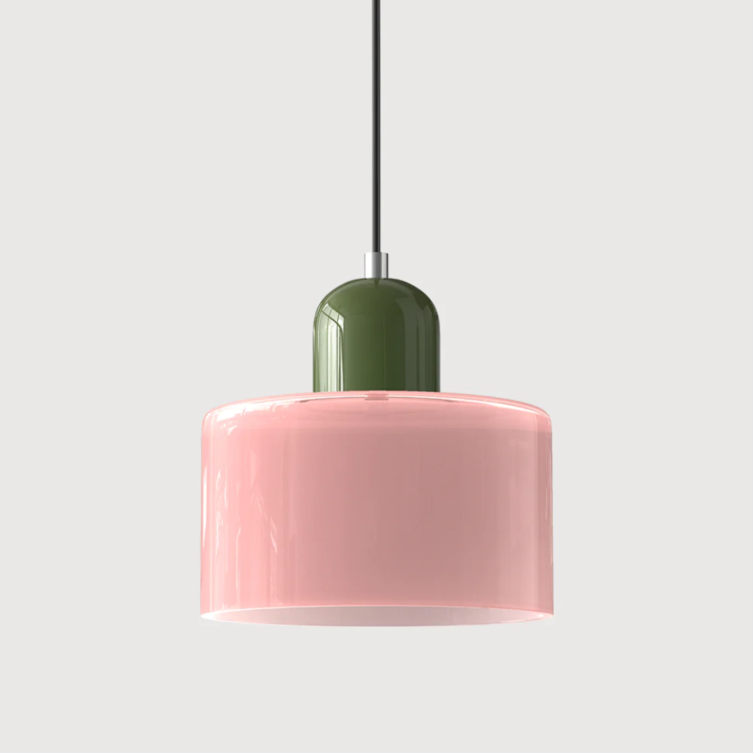 Nowoczesna kolorowa lampa wisząca ze szkła – retro oświetlenie sufitowe do wnętrz - Image 47