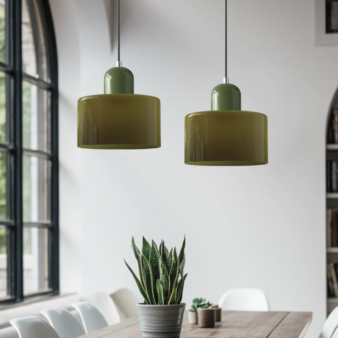 Nowoczesna kolorowa lampa wisząca ze szkła – retro oświetlenie sufitowe do wnętrz - Image 4