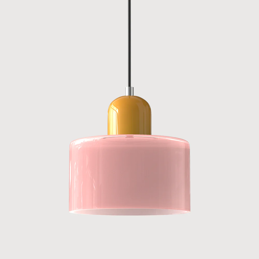 Nowoczesna kolorowa lampa wisząca ze szkła – retro oświetlenie sufitowe do wnętrz - Image 51