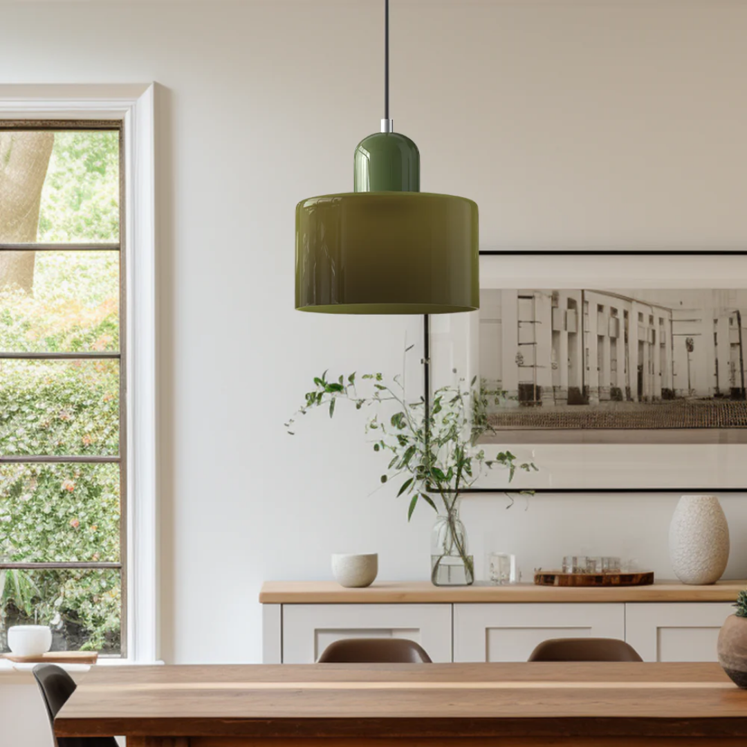 Nowoczesna kolorowa lampa wisząca ze szkła – retro oświetlenie sufitowe do wnętrz - Image 6