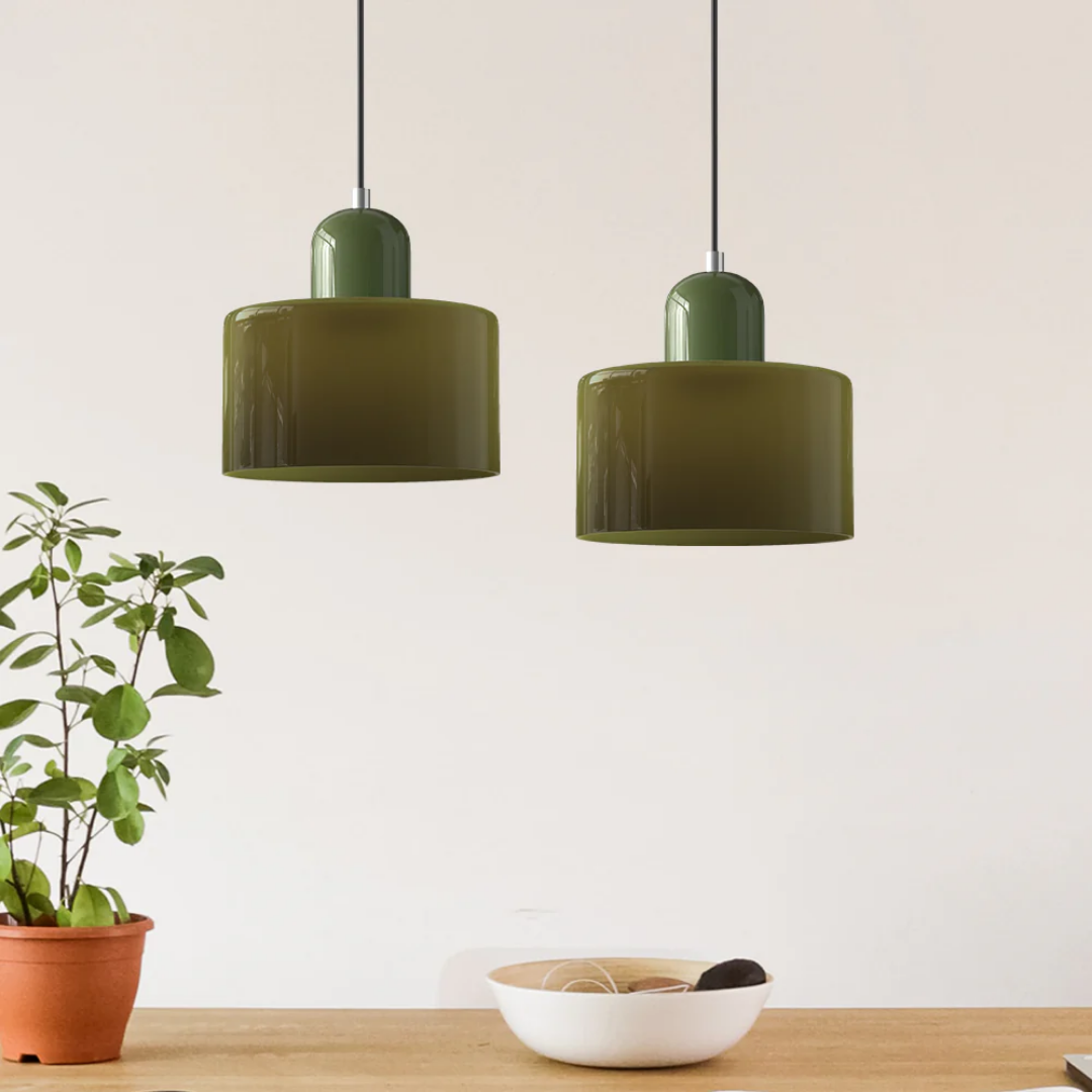 Nowoczesna kolorowa lampa wisząca ze szkła – retro oświetlenie sufitowe do wnętrz - Image 9