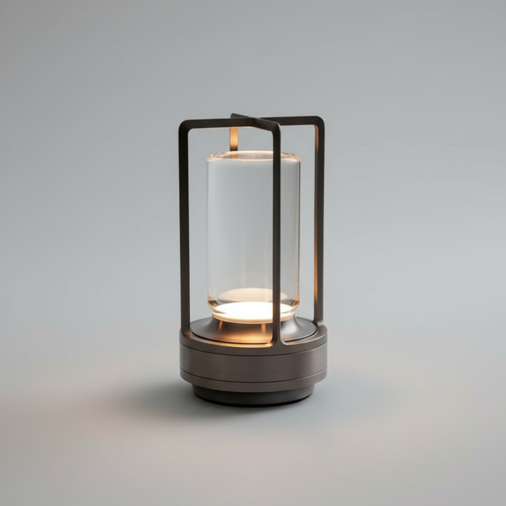Skandynawska lampa stołowa LED akumulatorowa