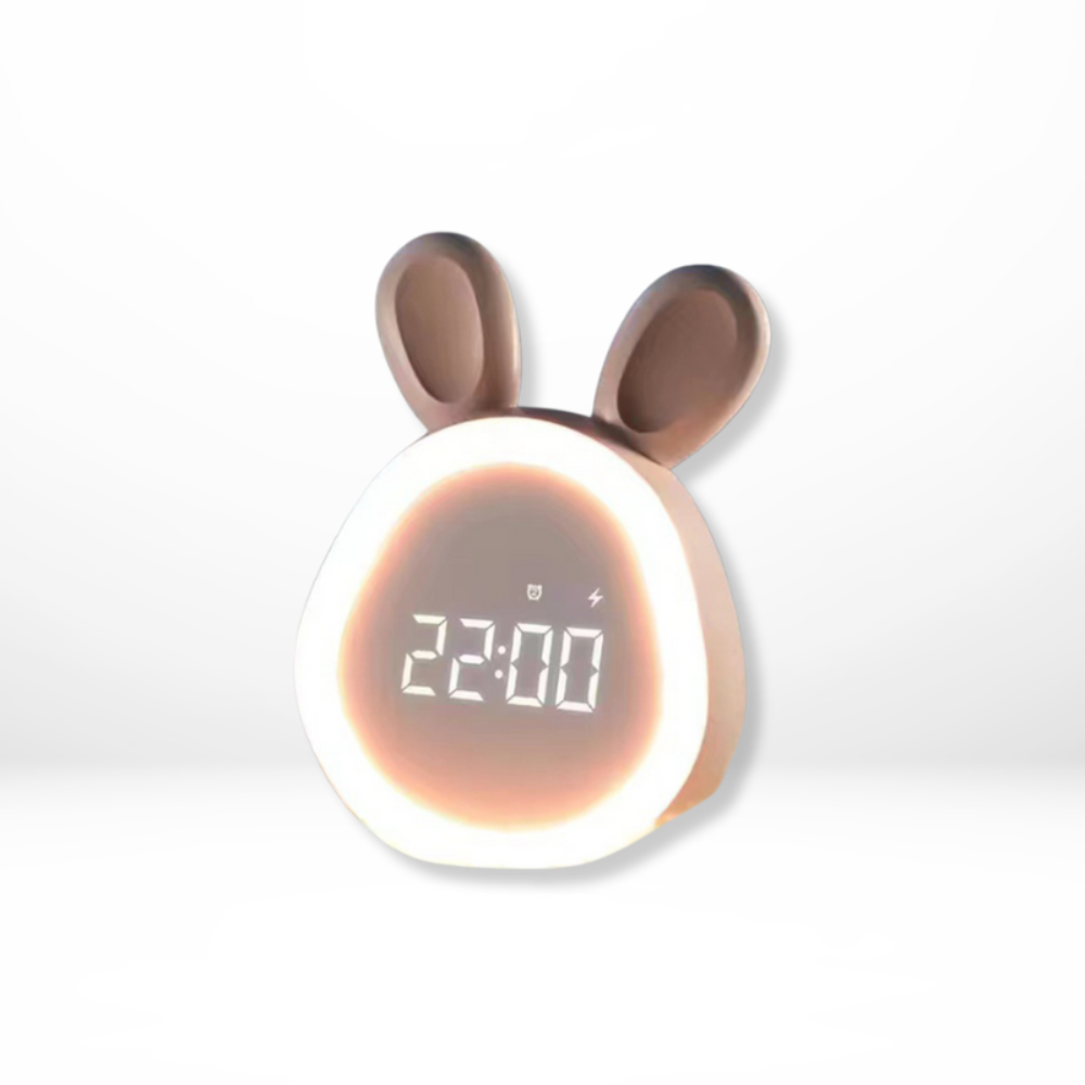 Uroczy LED zegar królik z lampką - idealny dla dzieci - Image 3
