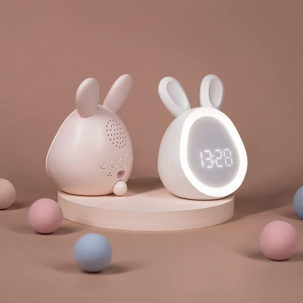 Uroczy LED zegar królik z lampką - idealny dla dzieci