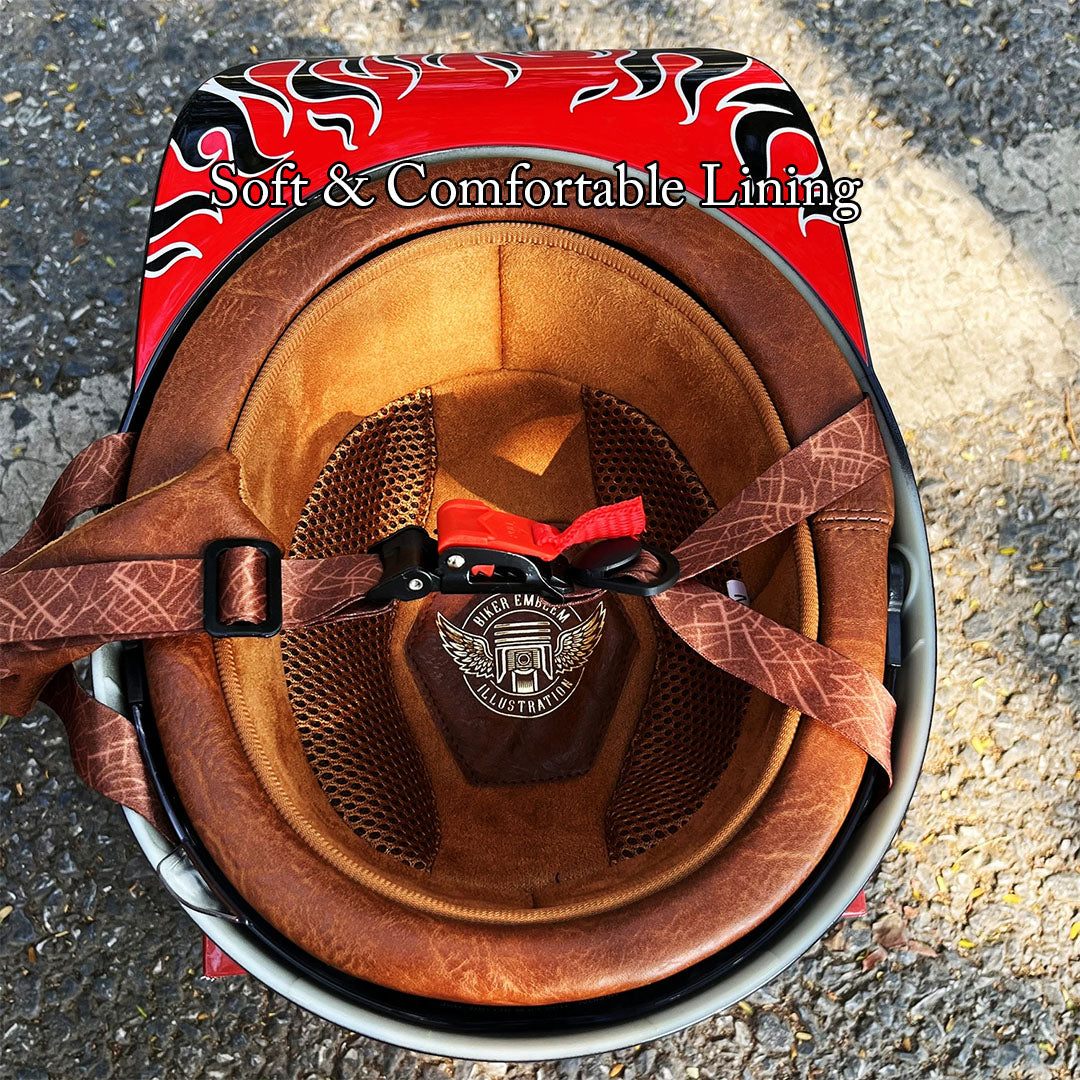Miejski kask motocyklowy półskorupowy – Retro w stylu czapki z daszkiem z szybkim zapięciem - Image 6