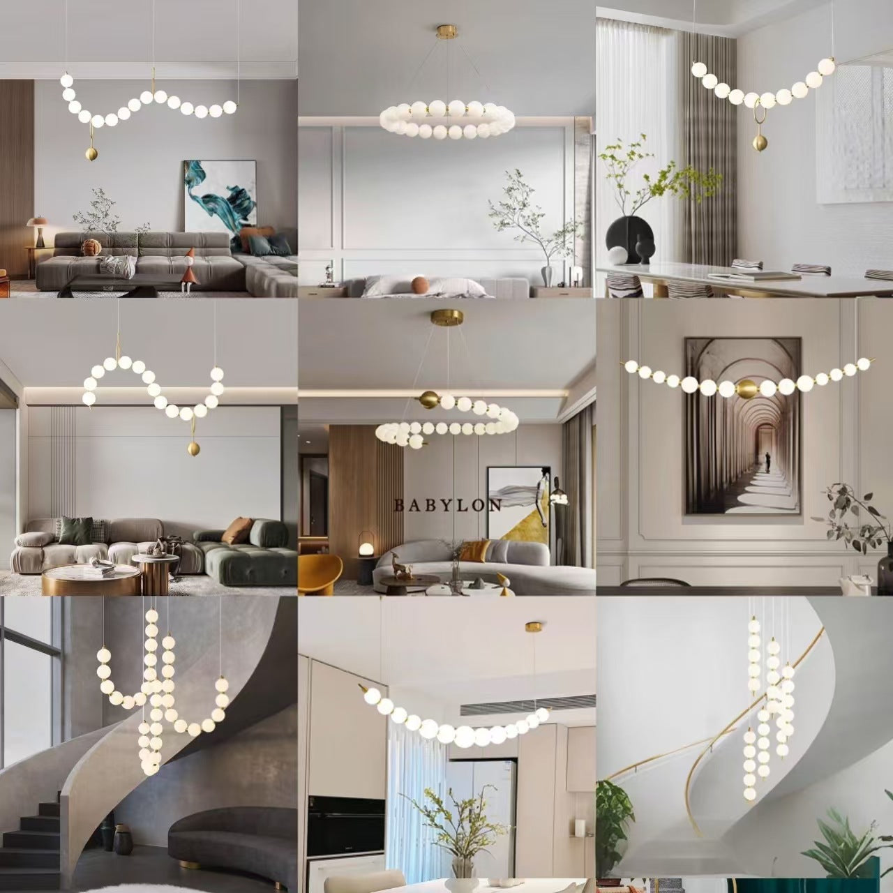 Nowoczesna lampa wisząca LED do salonu i sypialni – aluminiowy żyrandol z kulami, ściemnianie