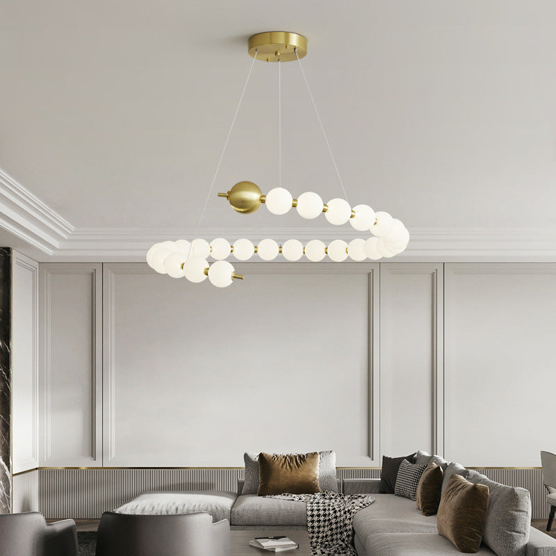 Nowoczesna lampa wisząca LED do salonu i sypialni – aluminiowy żyrandol z kulami, ściemnianie - Image 4