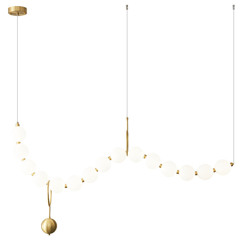 Nowoczesna lampa wisząca LED do salonu i sypialni – aluminiowy żyrandol z kulami, ściemnianie - Image 5