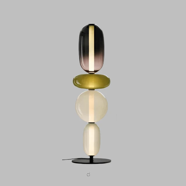 Lampa podłogowa LED do salonu z kolorowego szkła – dekoracyjna, nowoczesna lampa stojąca - Image 13