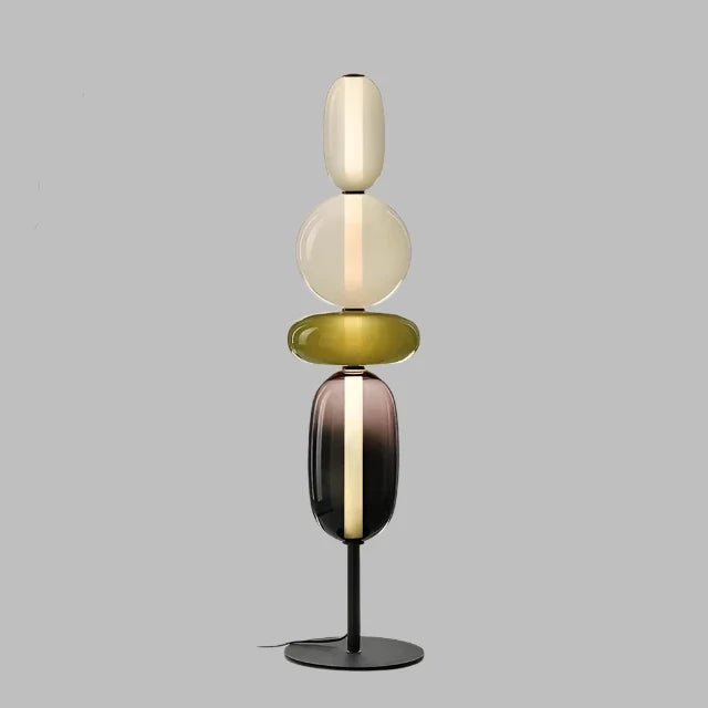 Lampa podłogowa LED do salonu z kolorowego szkła – dekoracyjna, nowoczesna lampa stojąca - Image 15