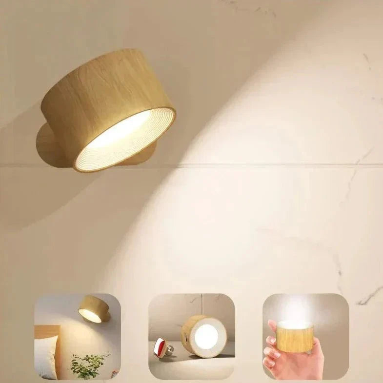 Bezprzewodowa lampa ścienna LED z obrotem 360° i regulacją jasności – oświetlenie wnętrz - Image 8