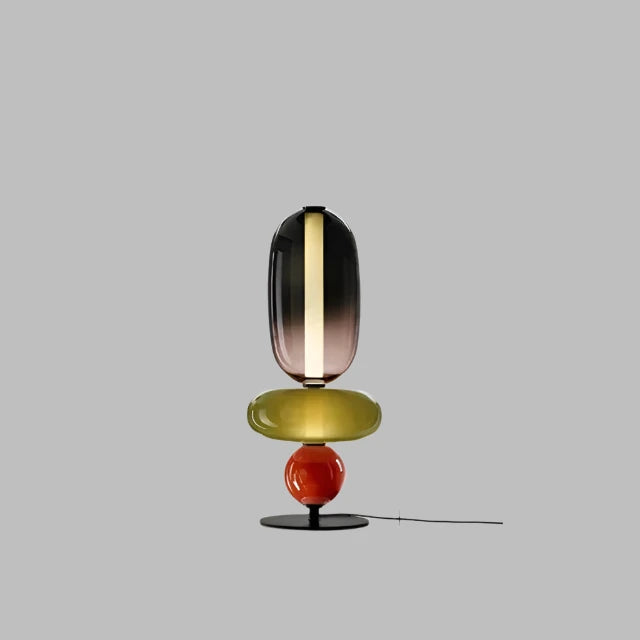 Lampa podłogowa LED do salonu z kolorowego szkła – dekoracyjna, nowoczesna lampa stojąca - Image 7