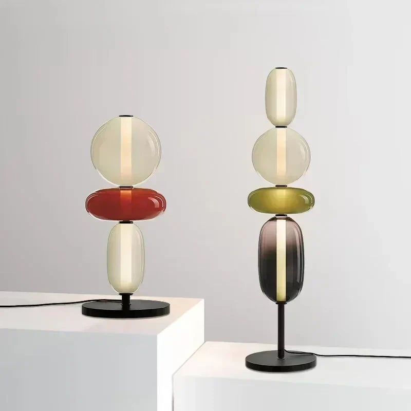Lampa podłogowa LED do salonu z kolorowego szkła – dekoracyjna, nowoczesna lampa stojąca - Image 4