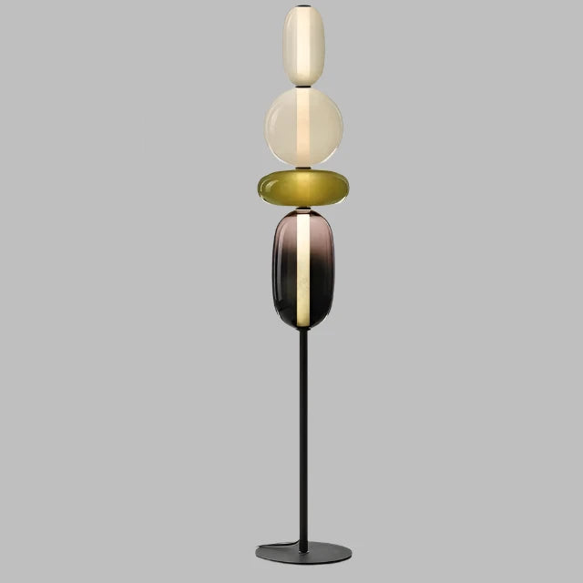 Lampa podłogowa LED do salonu z kolorowego szkła – dekoracyjna, nowoczesna lampa stojąca - Image 19