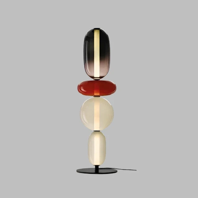 Lampa podłogowa LED do salonu z kolorowego szkła – dekoracyjna, nowoczesna lampa stojąca - Image 14