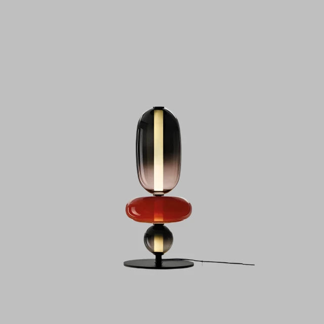 Lampa podłogowa LED do salonu z kolorowego szkła – dekoracyjna, nowoczesna lampa stojąca - Image 8