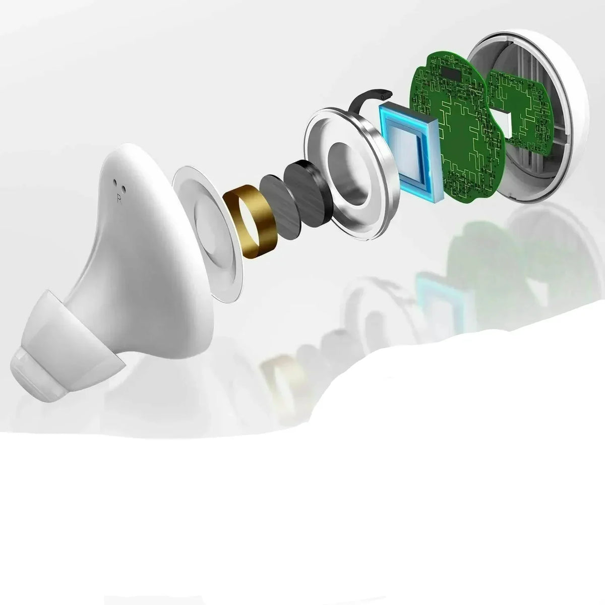 Kompaktowy, ładowalny aparat słuchowy Bluetooth
