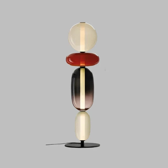Lampa podłogowa LED do salonu z kolorowego szkła – dekoracyjna, nowoczesna lampa stojąca - Image 12